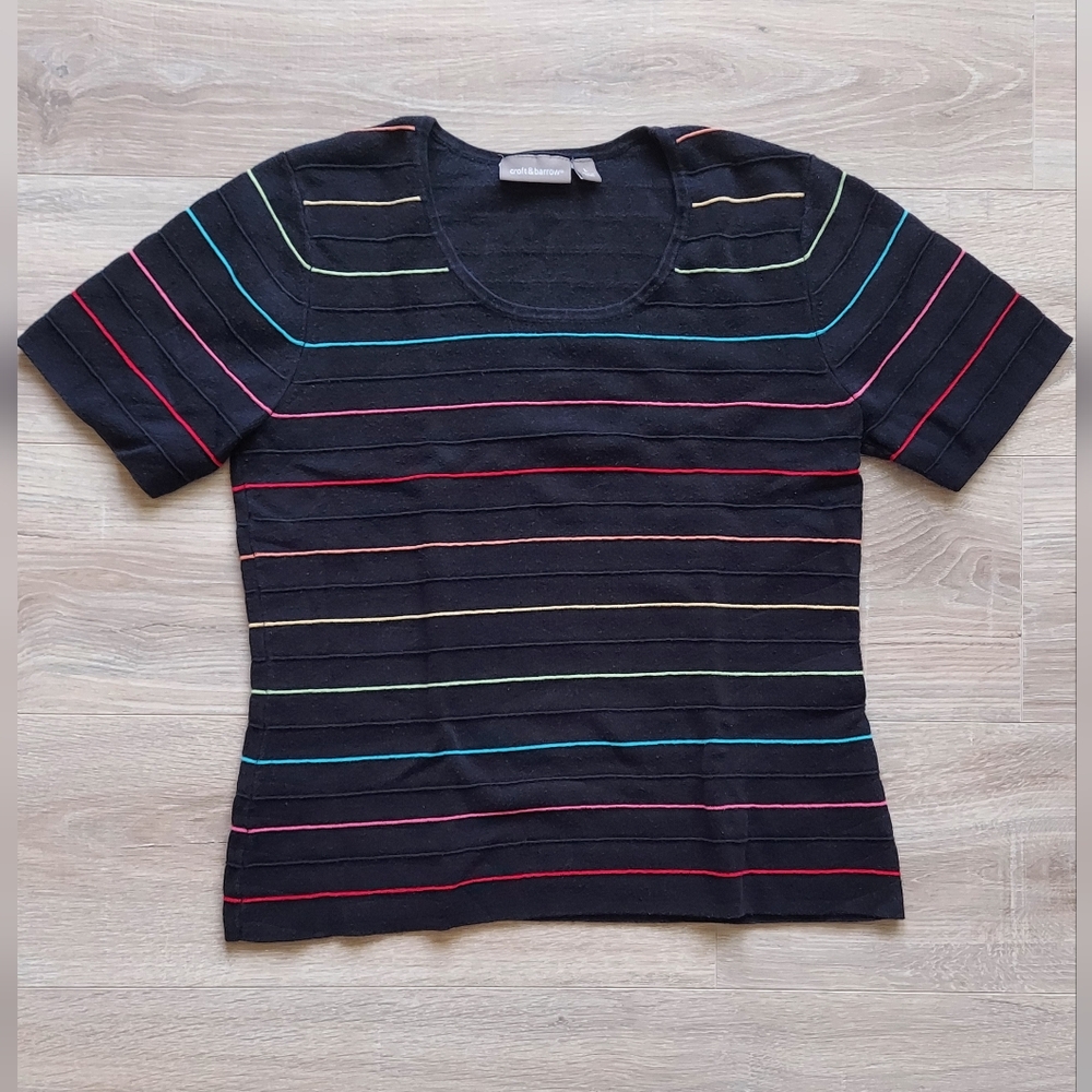Croft & Barrow black shirt with stripes